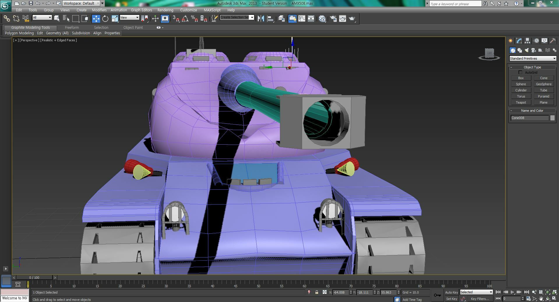 AMX50B를 3Ds Max로 만들어 보았습니다.