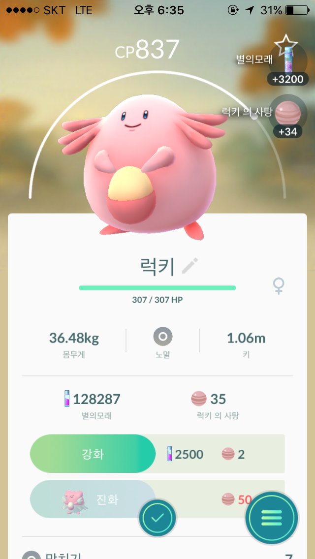 포켓몬 GO 인벤 : 76퍼 2093해피 vs 98퍼 837 럭키 뭘키울까요 - 포켓몬GO 인벤 게시판 76퍼 2093해피 vs 98퍼 837 럭키 뭘키울까요