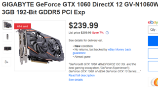[eBay] 기가바이트 GTX 1060 할인중 !