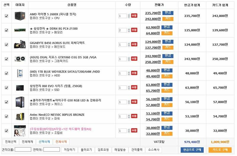 IT 인벤 : 스카이워크스님, 견적에 대해 질의 드립니다 - PC 견적 게시판 스카이워크스님, 견적에 대해 질의 드립니다